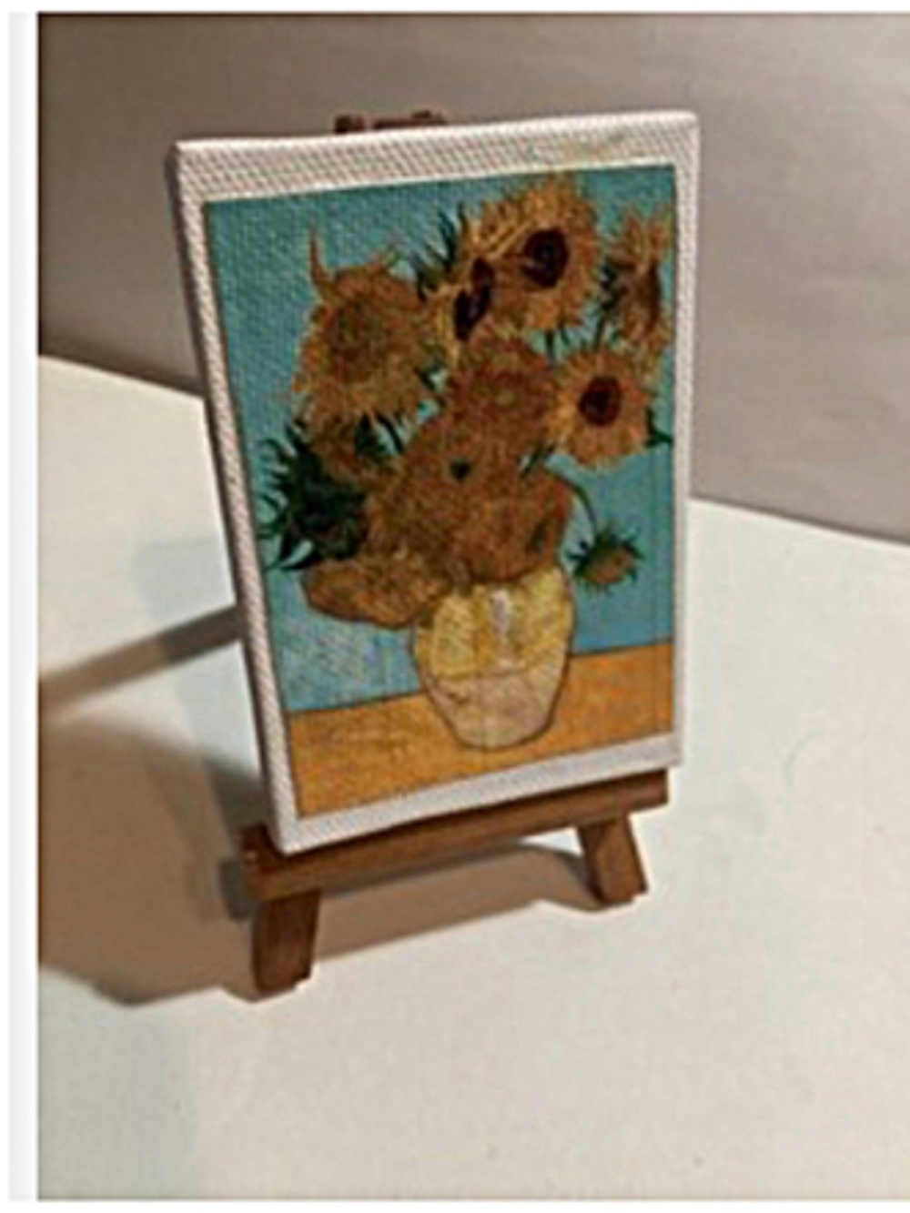 12 Sunflowers by Van Gogh, Print on Canvas with Easel